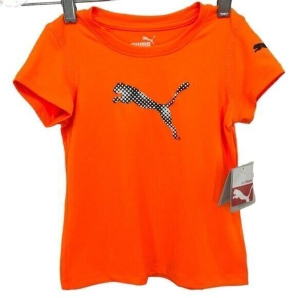 Puma Boyโs Dry Fit Neon Orange Shirt New